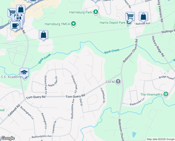 map of restaurants, bars, coffee shops, grocery stores, and more near 5001 Flagstone Court in Harrisburg