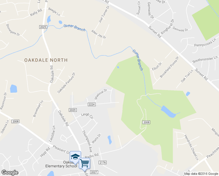 map of restaurants, bars, coffee shops, grocery stores, and more near 2100 Shalimar Drive in Charlotte