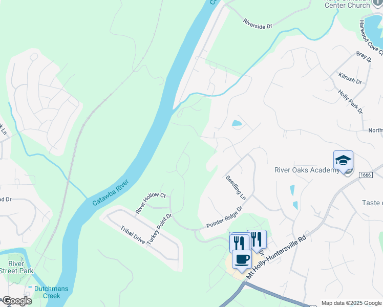 map of restaurants, bars, coffee shops, grocery stores, and more near 613 Cliffs Inn Circle in Charlotte