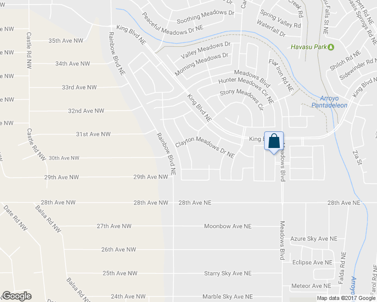 map of restaurants, bars, coffee shops, grocery stores, and more near 3033 Thoreau Meadows Drive Northeast in Rio Rancho