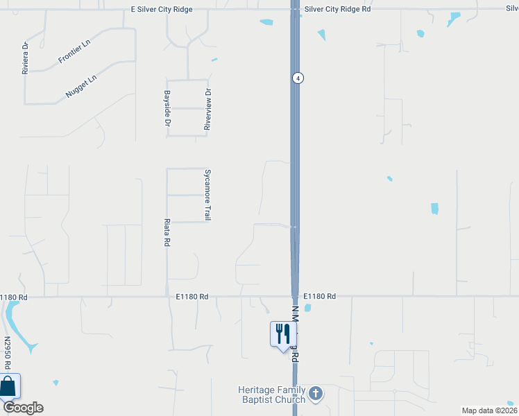 map of restaurants, bars, coffee shops, grocery stores, and more near Mustang Road in Tuttle