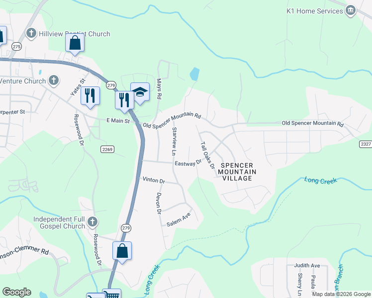 map of restaurants, bars, coffee shops, grocery stores, and more near 2937 Heather Ridge Road in Dallas