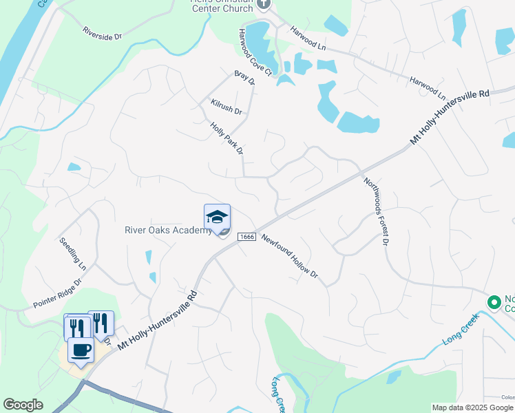 map of restaurants, bars, coffee shops, grocery stores, and more near 1254 Brook Farm Lane in Charlotte