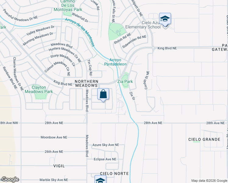 map of restaurants, bars, coffee shops, grocery stores, and more near 3100 Mason Meadows Drive in Rio Rancho
