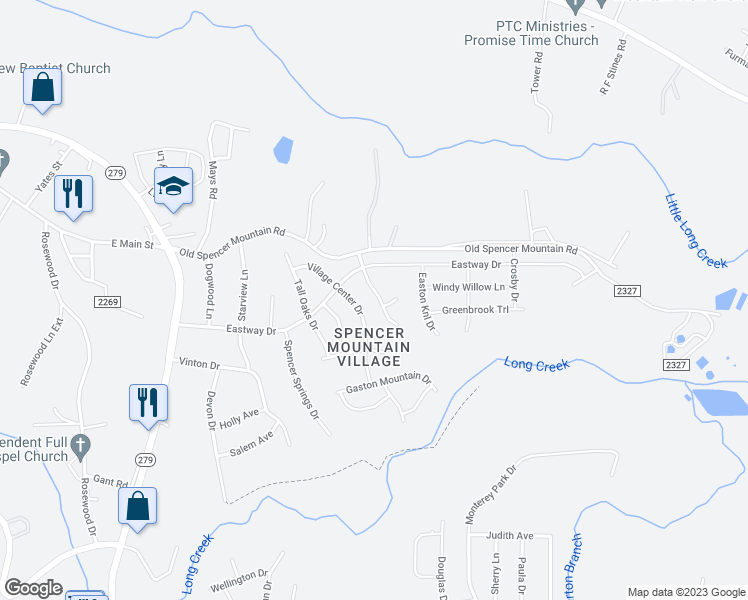 map of restaurants, bars, coffee shops, grocery stores, and more near 2913 Westbury Court in Dallas