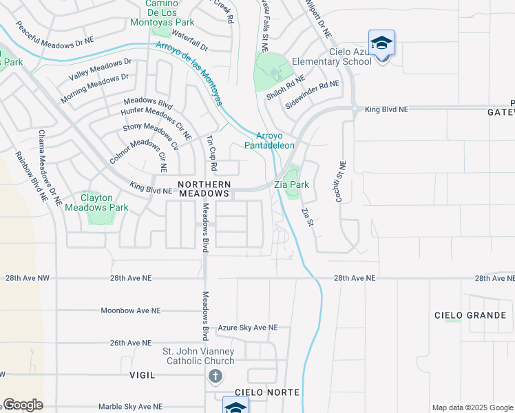 map of restaurants, bars, coffee shops, grocery stores, and more near 3101 Mason Meadows Drive in Rio Rancho