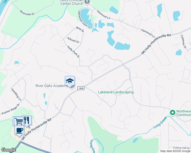 map of restaurants, bars, coffee shops, grocery stores, and more near 11429 Brook Meadow Pl in Charlotte