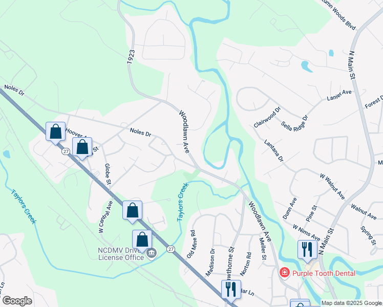 map of restaurants, bars, coffee shops, grocery stores, and more near 622 Woodlawn Avenue in Mount Holly