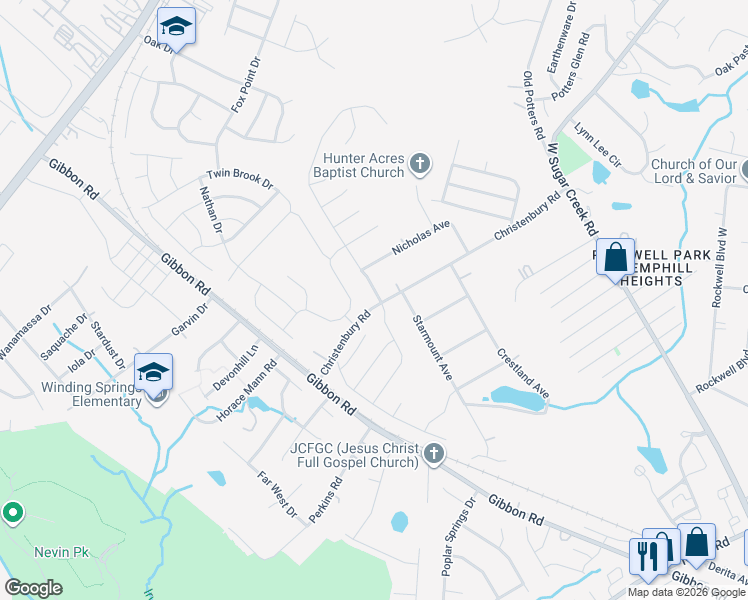 map of restaurants, bars, coffee shops, grocery stores, and more near 4920 Christenbury Road in Charlotte