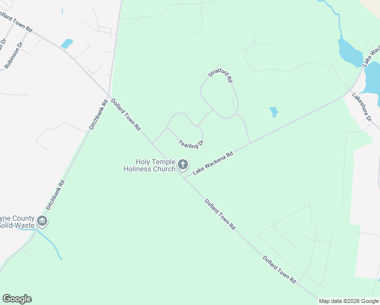 map of restaurants, bars, coffee shops, grocery stores, and more near 408 Yearling Drive in Goldsboro