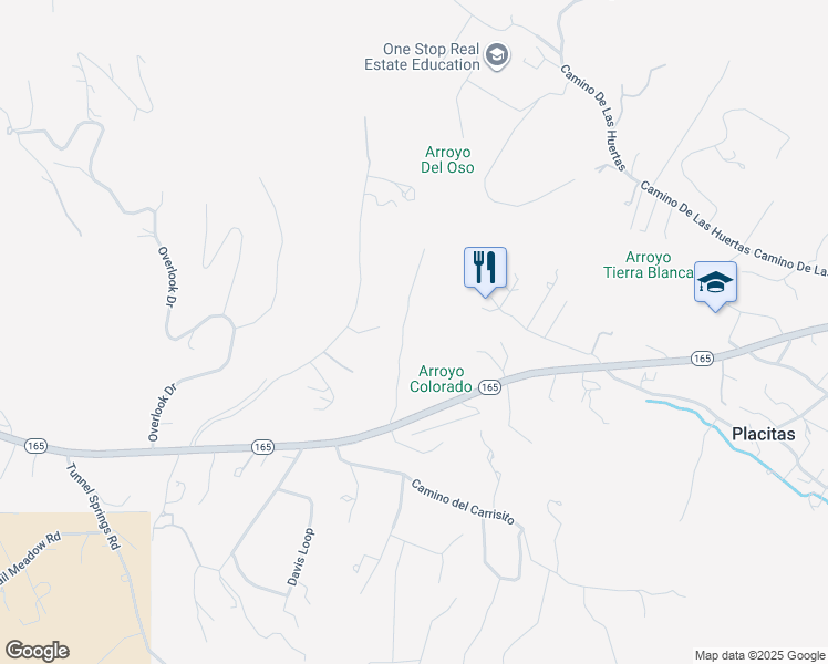 map of restaurants, bars, coffee shops, grocery stores, and more near 20 Camino Del Torreon in Placitas