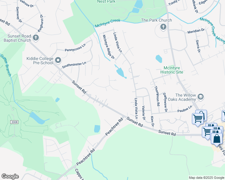 map of restaurants, bars, coffee shops, grocery stores, and more near 1819 Carpenter Cabin Drive in Charlotte