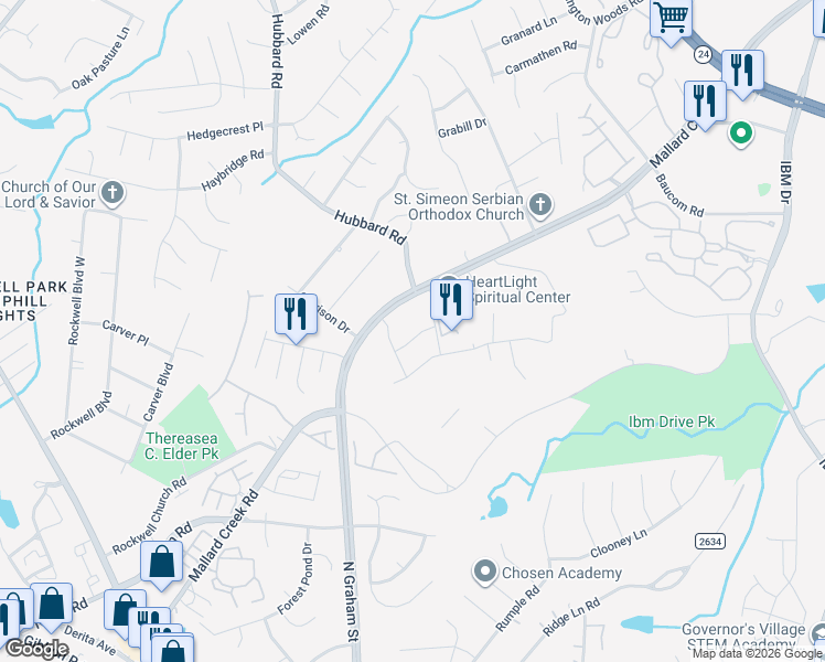 map of restaurants, bars, coffee shops, grocery stores, and more near in Charlotte