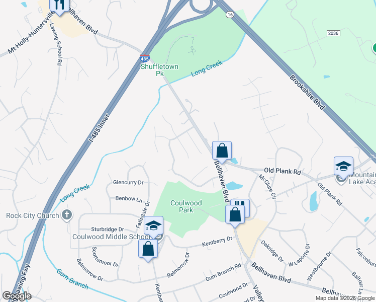 map of restaurants, bars, coffee shops, grocery stores, and more near 9120 Austin Ridge Lane in Charlotte