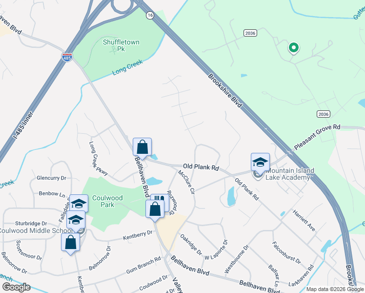 map of restaurants, bars, coffee shops, grocery stores, and more near 8018 Chapman Street in Charlotte