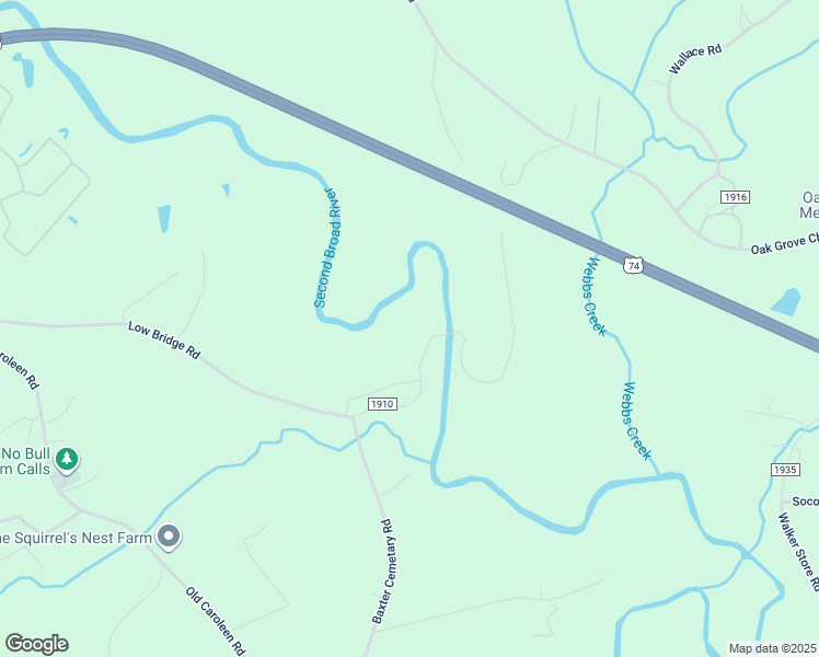 map of restaurants, bars, coffee shops, grocery stores, and more near 745 Low Bridge Road in Forest City