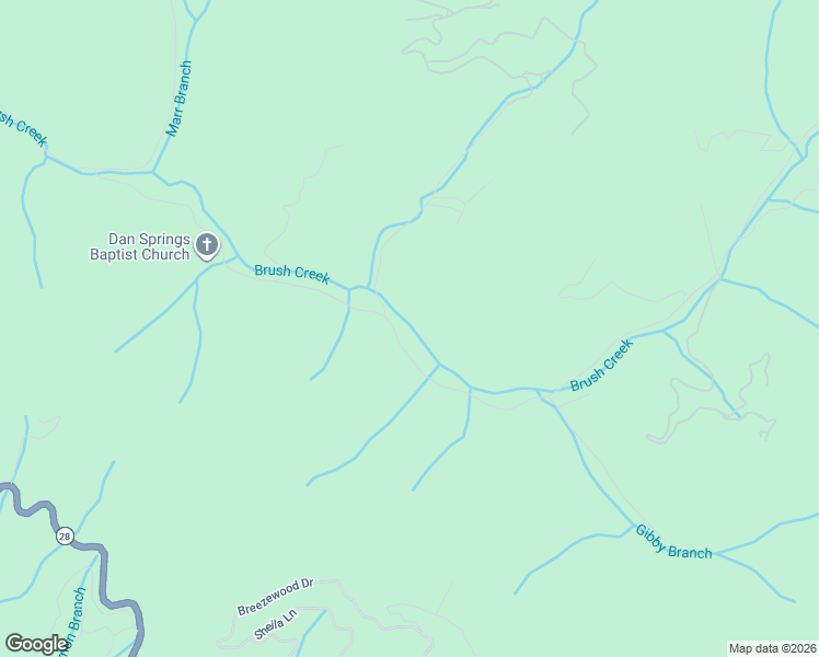 map of restaurants, bars, coffee shops, grocery stores, and more near 1782 Brush Creek Road in Bryson City