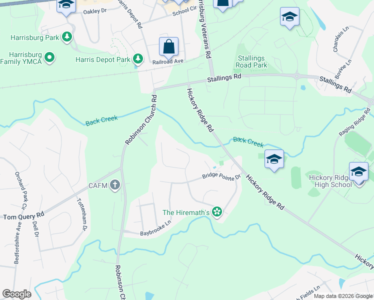 map of restaurants, bars, coffee shops, grocery stores, and more near 7145 Streamhaven Drive in Harrisburg