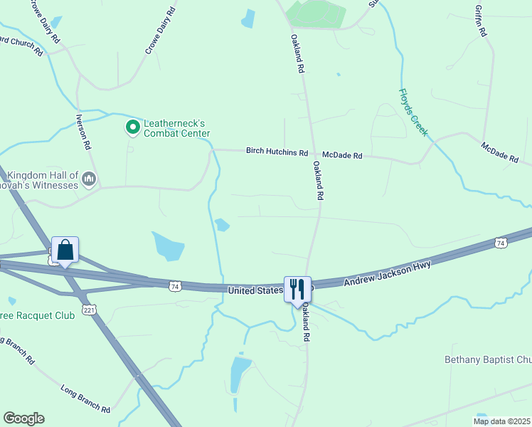 map of restaurants, bars, coffee shops, grocery stores, and more near 227 Lillians Farm Lane in Forest City
