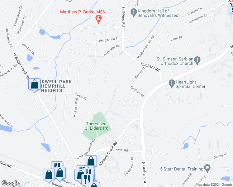 map of restaurants, bars, coffee shops, grocery stores, and more near 6902 Brachnell View Drive in Charlotte