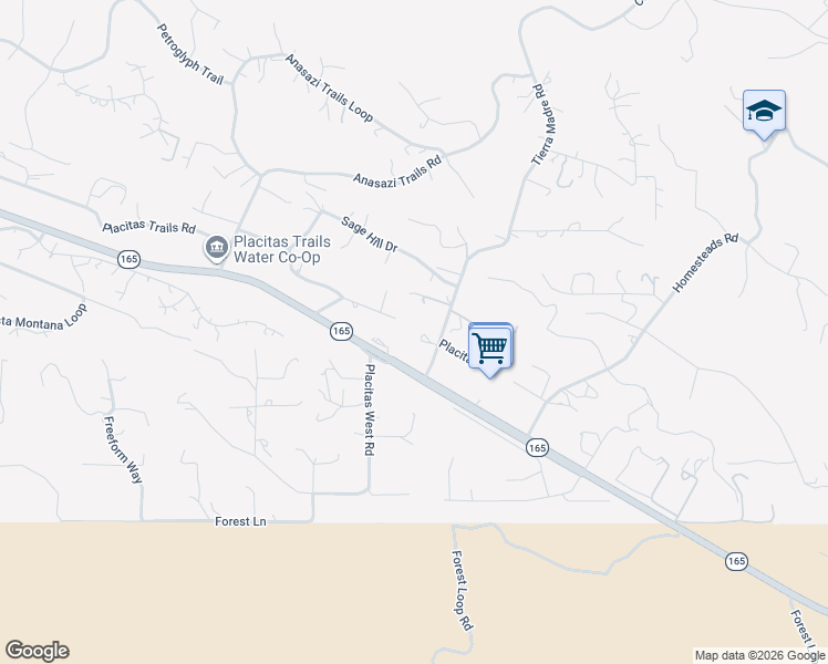 map of restaurants, bars, coffee shops, grocery stores, and more near 1 Tierra Madre Road in Placitas