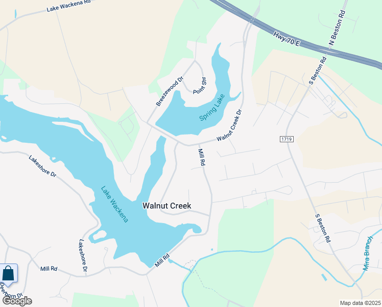 map of restaurants, bars, coffee shops, grocery stores, and more near 312 Walnut Creek Drive in Goldsboro