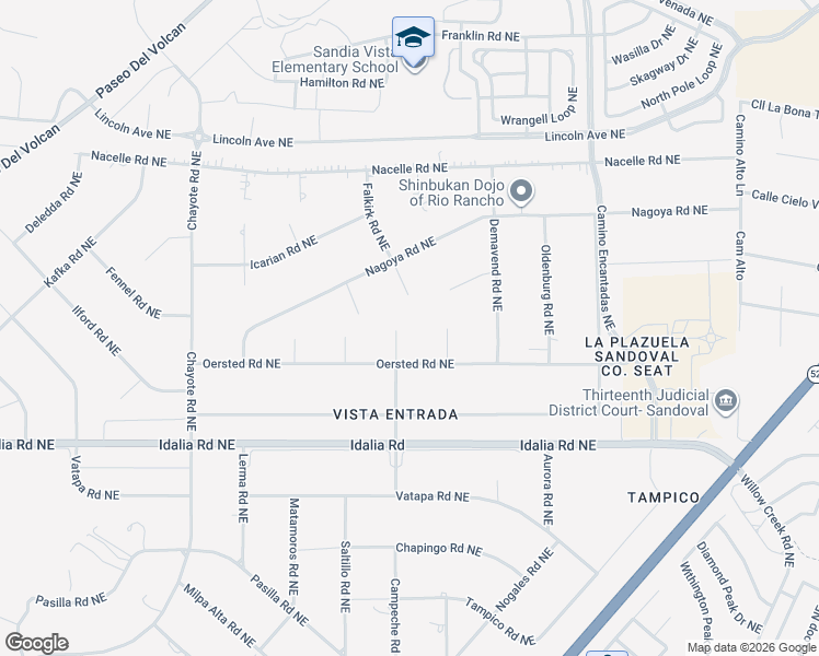map of restaurants, bars, coffee shops, grocery stores, and more near 3205 Falkirk Court Northeast in Rio Rancho
