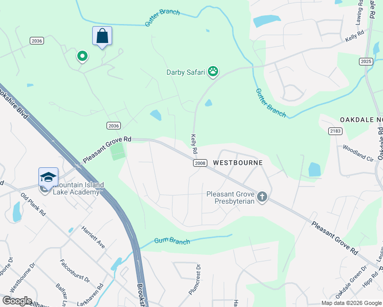 map of restaurants, bars, coffee shops, grocery stores, and more near 7108 Pleasant Grove Road in Charlotte