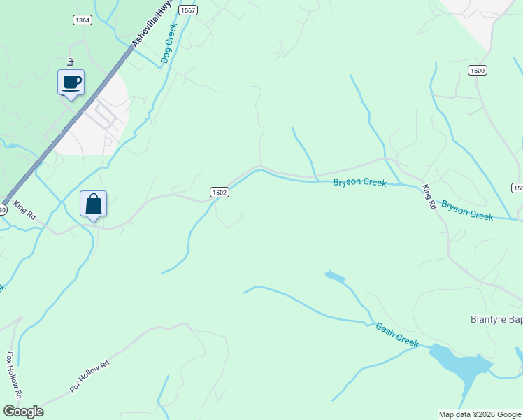 map of restaurants, bars, coffee shops, grocery stores, and more near 1370 King Road in Pisgah Forest