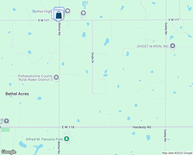 map of restaurants, bars, coffee shops, grocery stores, and more near 47 Doyle Drive in Bethel Acres