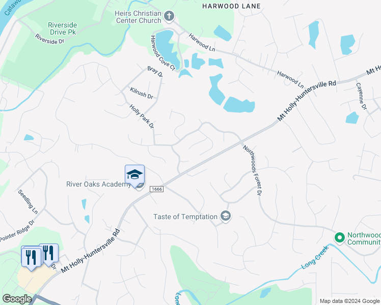 map of restaurants, bars, coffee shops, grocery stores, and more near 11347 Red Finch Lane in Charlotte