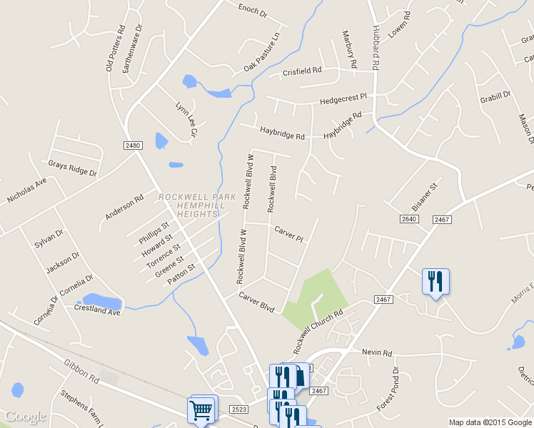 map of restaurants, bars, coffee shops, grocery stores, and more near in Charlotte