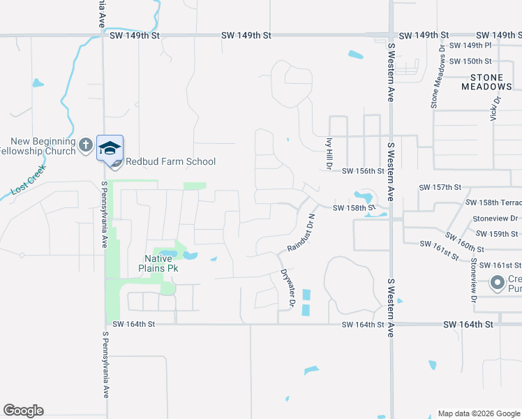map of restaurants, bars, coffee shops, grocery stores, and more near 1236 Southwest 158th Street in Oklahoma City