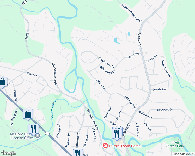 map of restaurants, bars, coffee shops, grocery stores, and more near 124 Lantana Drive in Mount Holly