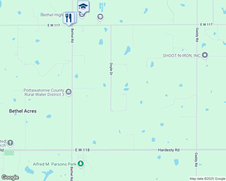 map of restaurants, bars, coffee shops, grocery stores, and more near 47 Doyle Drive in Bethel Acres