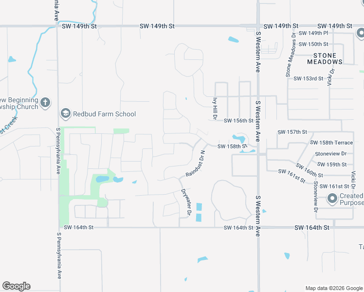map of restaurants, bars, coffee shops, grocery stores, and more near 1209 Southwest 159th Terrace in Oklahoma City