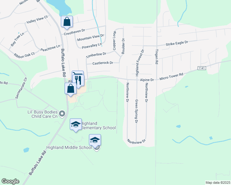 map of restaurants, bars, coffee shops, grocery stores, and more near in Sanford