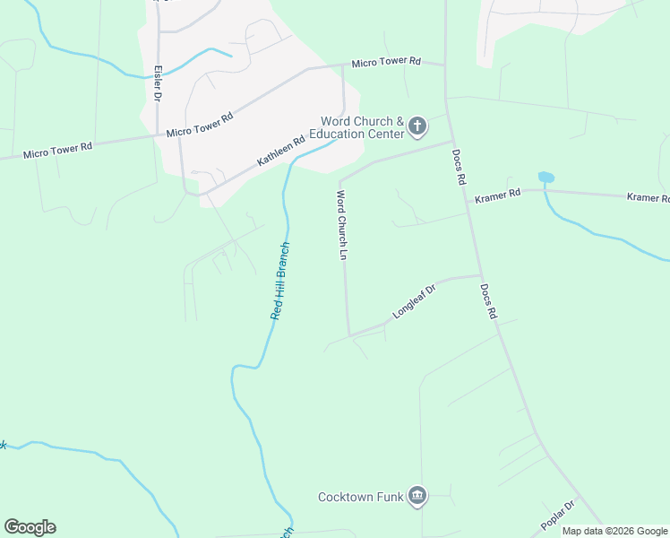 map of restaurants, bars, coffee shops, grocery stores, and more near 548 Word Church Lane in Lillington