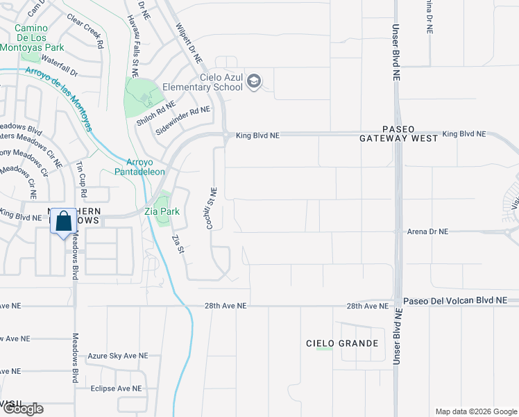 map of restaurants, bars, coffee shops, grocery stores, and more near 1520 Kearney Avenue Northeast in Rio Rancho
