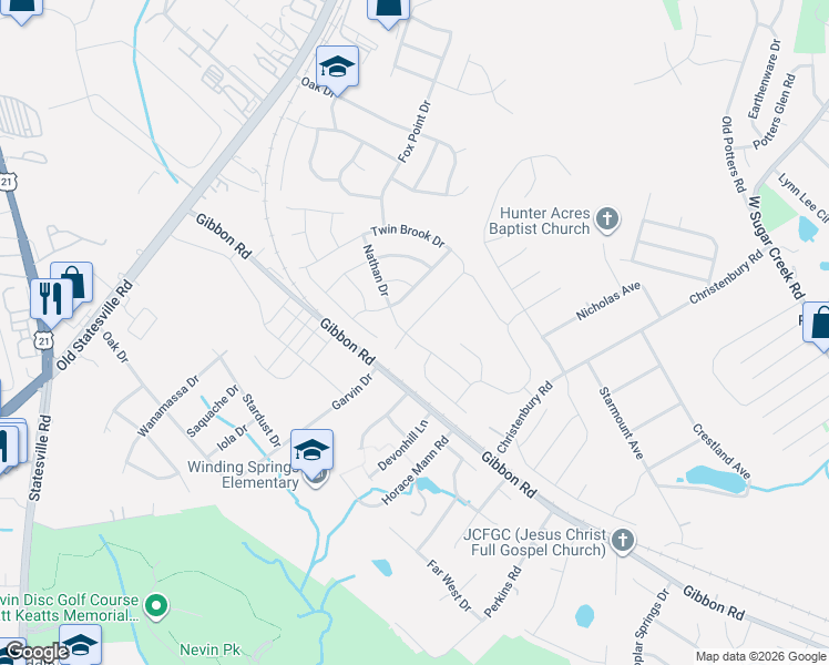 map of restaurants, bars, coffee shops, grocery stores, and more near 5412 Twin Brook Drive in Charlotte