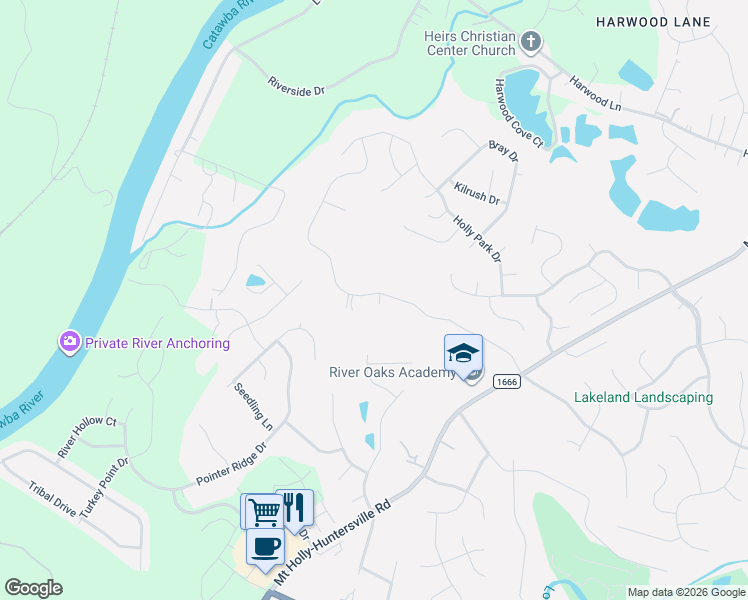 map of restaurants, bars, coffee shops, grocery stores, and more near 1200 Elvaston Circle in Charlotte