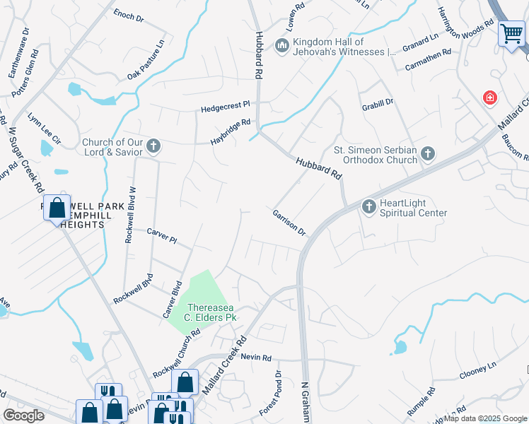 map of restaurants, bars, coffee shops, grocery stores, and more near 3209 Garrison Drive in Charlotte