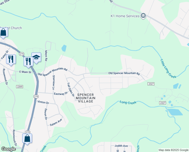 map of restaurants, bars, coffee shops, grocery stores, and more near 1760 Eastway Drive in Dallas