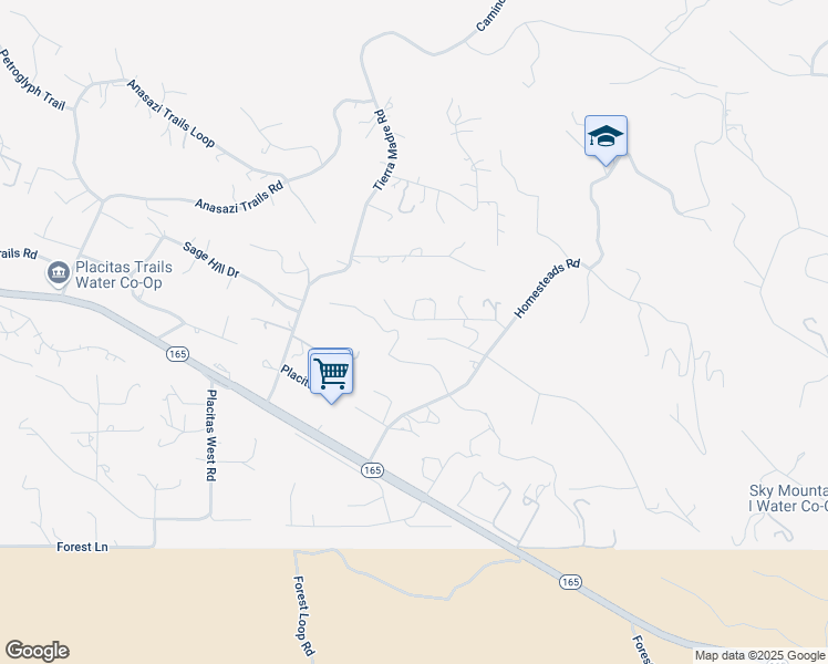 map of restaurants, bars, coffee shops, grocery stores, and more near 12 Calle Del Arroyo in Placitas