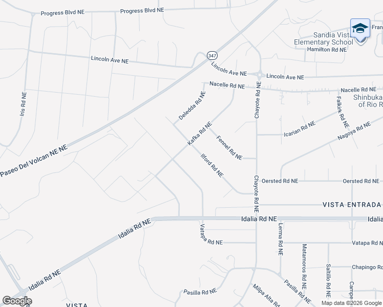 map of restaurants, bars, coffee shops, grocery stores, and more near 3231 Ilford Road Northeast in Rio Rancho