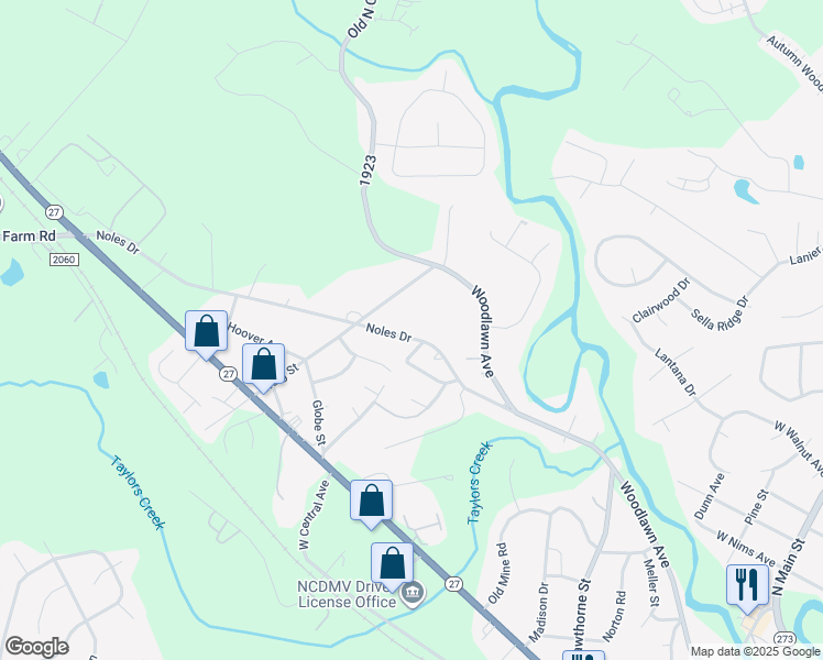 map of restaurants, bars, coffee shops, grocery stores, and more near 808 Noles Drive in Mount Holly