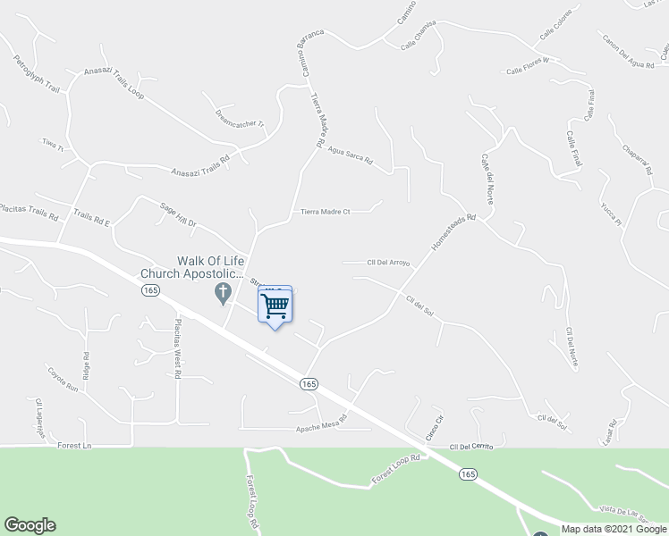 map of restaurants, bars, coffee shops, grocery stores, and more near 22 Calle Del Arroyo in Placitas