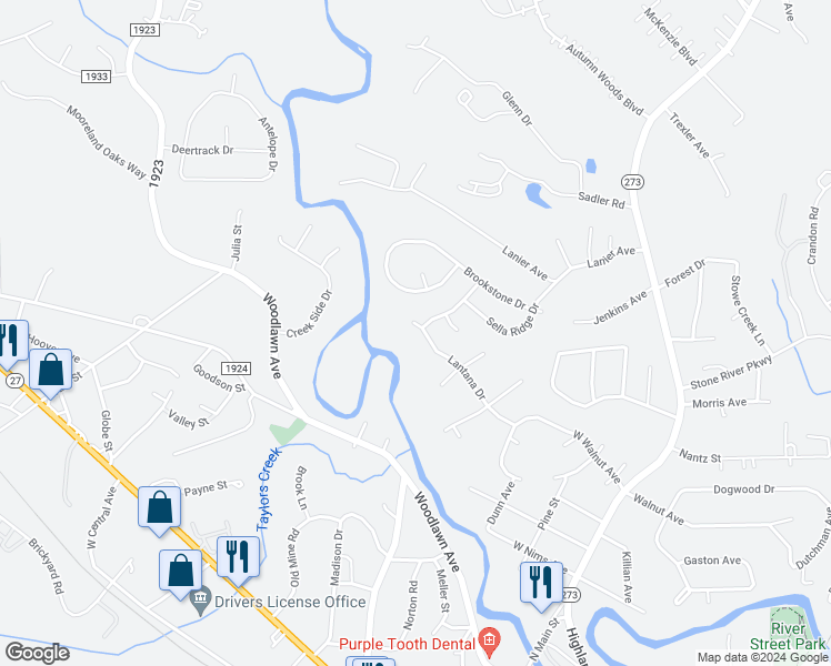 map of restaurants, bars, coffee shops, grocery stores, and more near 149 Lantana Drive in Mount Holly