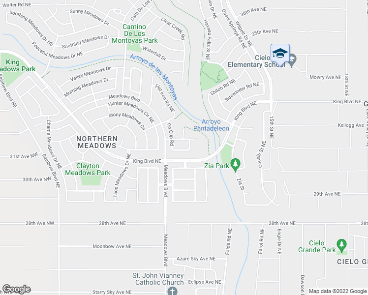 map of restaurants, bars, coffee shops, grocery stores, and more near 3246 Tin Cup Road in Rio Rancho
