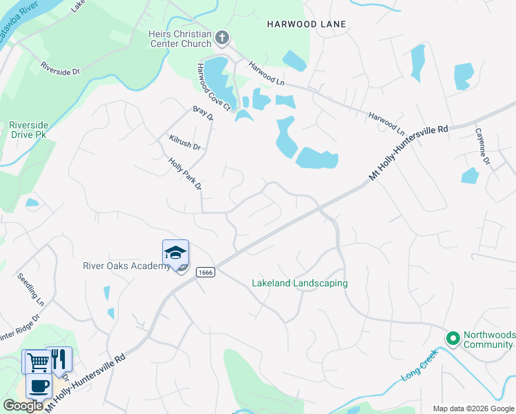 map of restaurants, bars, coffee shops, grocery stores, and more near 11319 Red Finch Lane in Charlotte